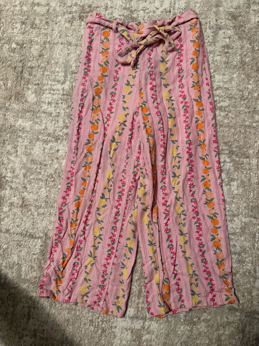 Paisley Lane Girls' Pink Floral Bohemian Casual Wideleg bottoms size 8